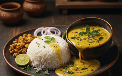 Chhuti Dal Kadhi Bhat