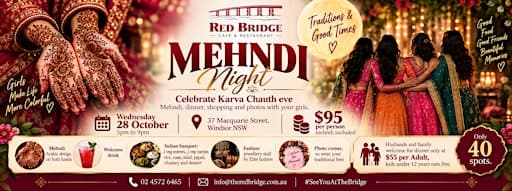 Mehndi & Karwa Chauth Night @ Red Bridge Indian Restaurant